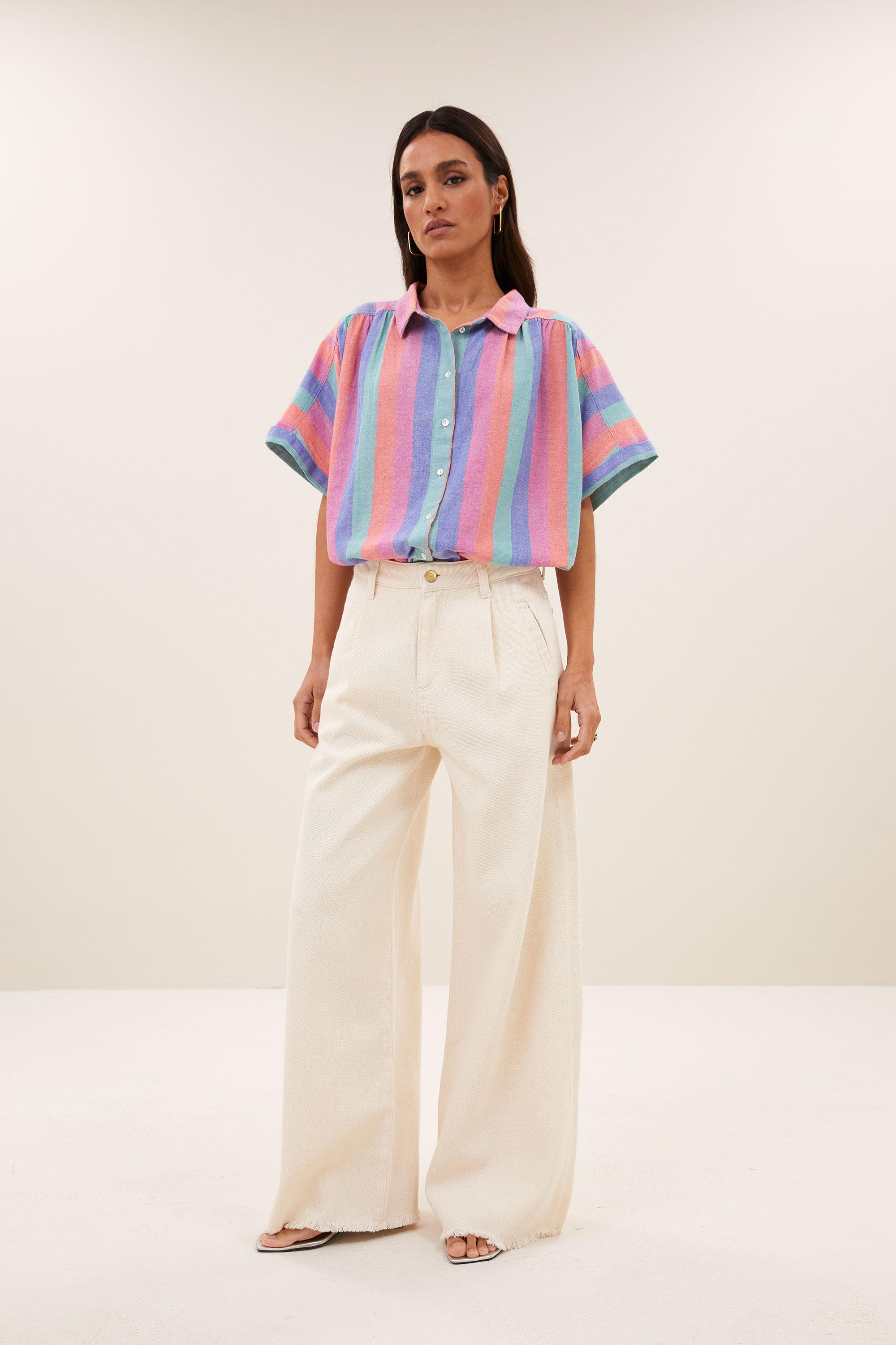 By-Bar Sunny Rainbow Pleats Blouse Damen Bluse multi